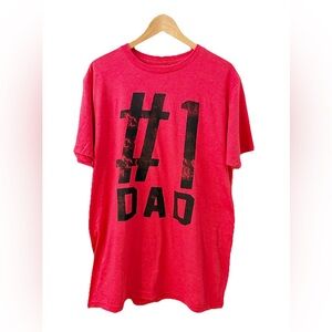 Well Worn #1 Dad Red Heather Graphic T-Shirt Men’s Large NWT